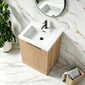 STRIA Floor Standing 600mm Vanity Unit with Basin - Autumn Oak
