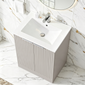 STRIA Floor Standing 600mm Vanity Unit with Basin - Pebble Grey