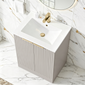 STRIA Floor Standing 600mm Vanity Unit with Basin - Pebble Grey