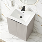 STRIA Floor Standing 600mm Vanity Unit with Basin - Pebble Grey