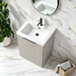 STRIA Floor Standing 600mm Vanity Unit with Basin - Pebble Grey