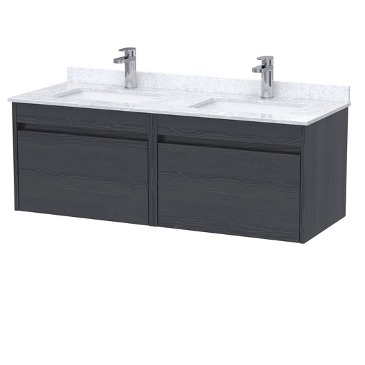  BC Designs Loftwood Wall Hung Vanity Unit & White Marble Top 1200mm - Graphite Grey