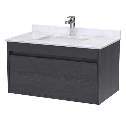  BC Designs Loftwood Wall Hung Vanity Unit & White Marble Top 800mm - Graphite Grey