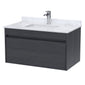 BC Designs Loftwood Wall Hung Vanity Unit & White Marble Top 800mm - Graphite Grey