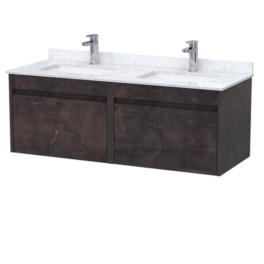  BC Designs Loftwood Wall Hung Vanity Unit & White Marble Top 1200mm - Metallic Slate