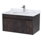 BC Designs Loftwood Wall Hung Vanity Unit & White Marble Top 800mm - Metallic Slate