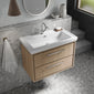 Hudson Reed Lille 800mm Wall Hung 2 Drawer Vanity Unit & Basin - Bleach Oak