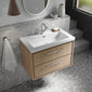 Hudson Reed Lille 800mm Wall Hung 2 Drawer Vanity Unit & Basin - Bleach Oak