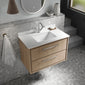 Hudson Reed Lille 800mm Wall Hung 2 Drawer Vanity Unit & Basin - Bleach Oak