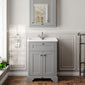Hudson Reed Old London 600mm 2-Door Vanity Unit & Ceramic 1 Tap Hole Basin - Storm Grey