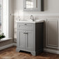 Hudson Reed Old London 600mm 2-Door Vanity Unit & Ceramic 1 Tap Hole Basin - Storm Grey