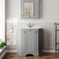 Hudson Reed Old London 750mm 3-Door Angled Unit & White Marble Top 1TH - Storm Grey