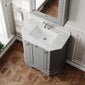 Hudson Reed Old London 750mm 3-Door Angled Unit & White Marble Top 1TH - Storm Grey