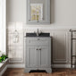 Hudson Reed Old London 600mm 2-Door Vanity Unit & Single Bowl Black Marble Top 1 Tap Hole - Storm Grey