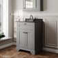 Hudson Reed Old London 600mm 2-Door Vanity Unit & Single Bowl Black Marble Top 1 Tap Hole - Storm Grey