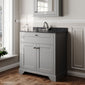 Hudson Reed Old London 800mm 2-Door Vanity Unit & Single Bowl Black Marble Top 1 Tap Hole - Storm Grey