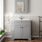 Hudson Reed Old London 800mm 2-Door Vanity Unit & Single Bowl White Marble Top 1 Tap Hole - Storm Grey
