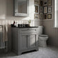 Hudson Reed Old London 800mm 2-Door Vanity Unit & Single Bowl Black Marble Top 3 Tap Hole - Storm Grey
