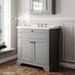 Hudson Reed Old London 800mm 2-Door Vanity Unit & Ceramic 3 Tap Hole Basin - Storm Grey
