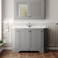 Hudson Reed Old London 1200mm 4-Door Angled Unit & White Marble Top 3TH - Storm Grey