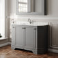 Hudson Reed Old London 1200mm 4-Door Angled Unit & White Marble Top 3TH - Storm Grey