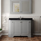 Hudson Reed Old London 1200mm 4-Door Angled Unit & Black Marble Top 1TH - Storm Grey