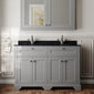 Hudson Reed Old London 1200mm 2-Door Vanity Unit & Double Bowl Black Marble Top 1 Tap Hole - Storm Grey
