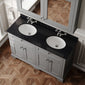 Hudson Reed Old London 1200mm 2-Door Vanity Unit & Double Bowl Black Marble Top 1 Tap Hole - Storm Grey