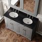Hudson Reed Old London 1200mm 2-Door Vanity Unit & Double Bowl Black Marble Top 3 Tap Holes - Storm Grey