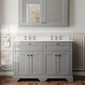 Hudson Reed Old London 1200mm 2-Door Vanity Unit & Double Bowl White Marble Top 3 Tap Holes - Storm Grey