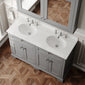 Hudson Reed Old London 1200mm 2-Door Vanity Unit & Double Bowl White Marble Top 3 Tap Holes - Storm Grey