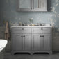 Hudson Reed Old London 1200mm 2-Door Vanity Unit & Double Bowl Grey Marble Top 3 Tap Holes - Storm Grey