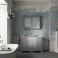 Hudson Reed Old London 1200mm 2-Door Vanity Unit & Double Bowl Grey Marble Top 3 Tap Holes - Storm Grey