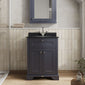 Hudson Reed Old London 600mm 2-Door Vanity Unit & Single Bowl Black Marble Top 1 Tap Hole - Twilight Blue