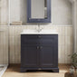 Hudson Reed Old London 800mm 2-Door Vanity Unit & Single Bowl White Marble Top 1 Tap Hole - Twilight Blue