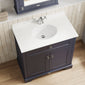 Hudson Reed Old London 800mm 2-Door Vanity Unit & Single Bowl White Marble Top 1 Tap Hole - Twilight Blue