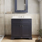Hudson Reed Old London 800mm 2-Door Vanity Unit & Single Bowl White Marble Top 3 Tap Holes - Twilight Blue