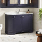Hudson Reed Old London 1200mm 4-Door Angled Unit & White Marble Top 3TH - Twilight Blue
