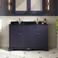 Hudson Reed Old London 1200mm 2-Door Vanity Unit & Double Bowl Black Marble Top 1 Tap Hole - Twilight Blue