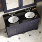Hudson Reed Old London 1200mm 2-Door Vanity Unit & Double Bowl Black Marble Top 1 Tap Hole - Twilight Blue