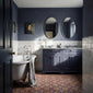 Hudson Reed Old London 1200mm 2-Door Vanity Unit & Double Bowl Grey Marble Top 1 Tap Hole - Twilight Blue