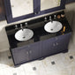 Hudson Reed Old London 1200mm 2-Door Vanity Unit & Double Bowl Black Marble Top 3 Tap Holes - Twilight Blue