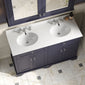 Hudson Reed Old London 1200mm 2-Door Vanity Unit & Double Bowl White Marble Top 3 Tap Hole - Twilight Blue