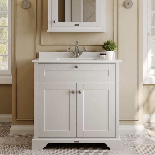  Hudson Reed Old London 800mm Cabinet & Marble Top (1TH) - Timeless Sand
