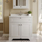 Hudson Reed Old London 800mm 2-Door Vanity Unit & Single Bowl White Marble Top 1 Tap Hole - Timeless Sand