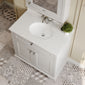 Hudson Reed Old London 800mm 2-Door Vanity Unit & Single Bowl White Marble Top 1 Tap Hole - Timeless Sand