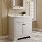 Hudson Reed Old London 800mm 2-Door Vanity Unit & Single Bowl White Marble Top 3 Tap Holes - Timeless Sand