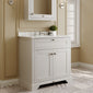 Hudson Reed Old London 800mm 2-Door Vanity Unit & Single Bowl Grey Marble Top 3 Tap Hole - Timeless Sand