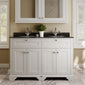 Hudson Reed Old London 1200mm 2-Door Vanity Unit & Double Bowl Black Marble Top 1 Tap Hole - Timeless Sand