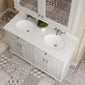 Hudson Reed Old London 1200mm 2-Door Vanity Unit & Double Bowl White Marble Top 1 Tap Hole - Timeless Sand